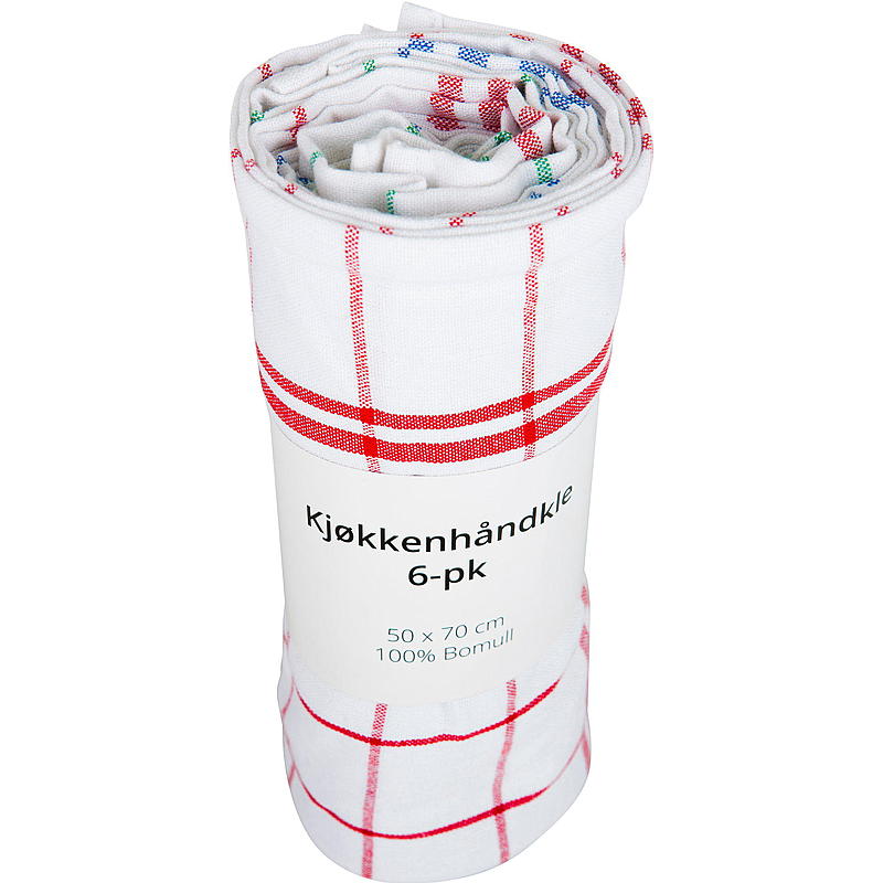Home Kjøkkenhåndkle 6-pk 50x70 cm rutet