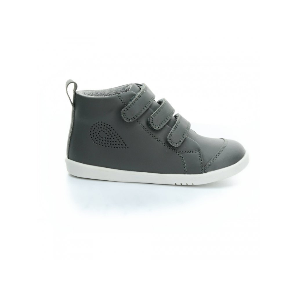 Bobux Hi Court Switch Smoke (silver/black) graue Mid Cut Barfußschuhe