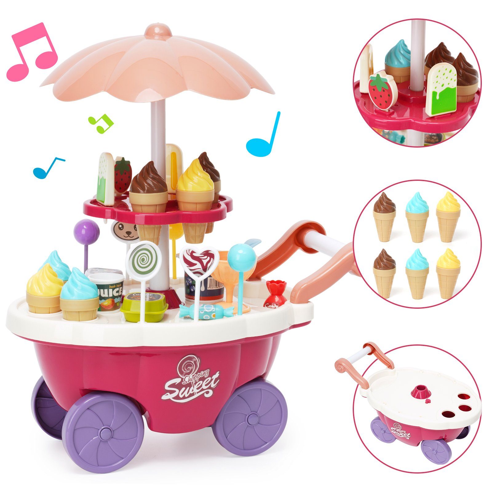 LBLA Lernspielzeug Eisverkauf Spielset-Set, Weihnachtsgeschenk, Eiscreme-Lern-Rollenspiel Mathe und Logik Spiel Geschenk für Kinder
