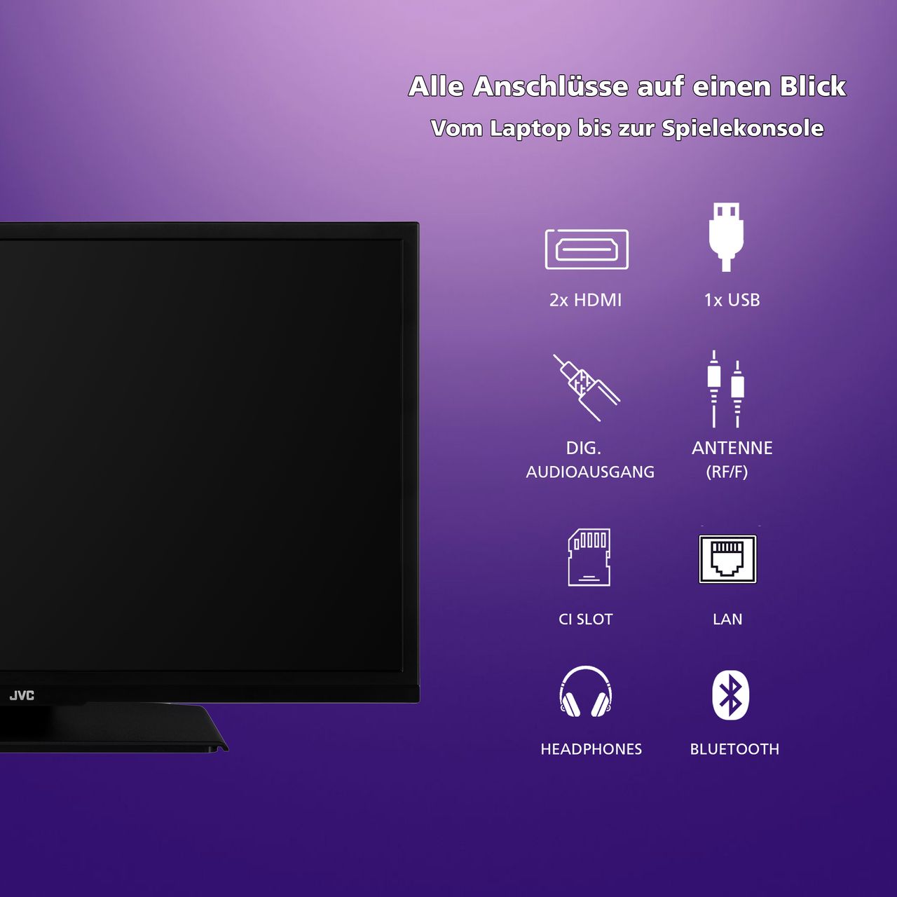 JVC JVC Fernseher 24 Zoll Smart TV (HD-Ready, HDR, Triple-Tuner)