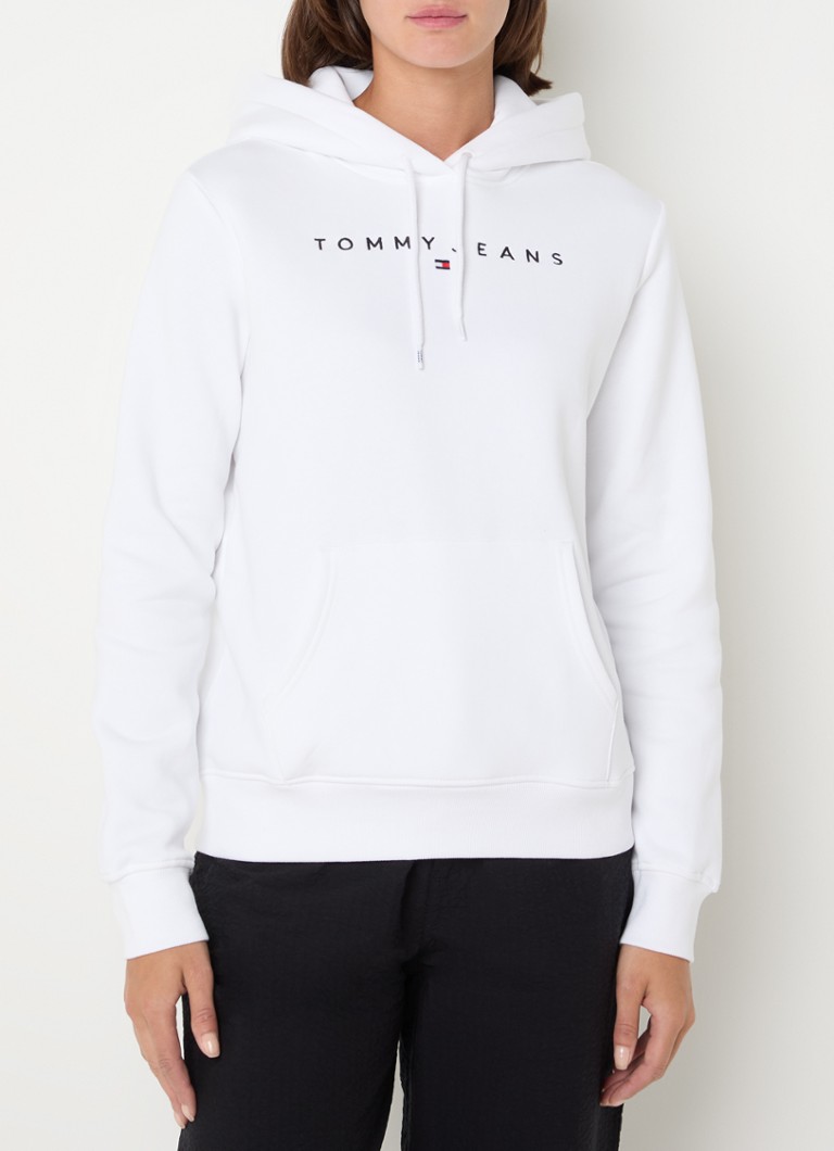 Tommy Hilfiger džemperis su gobtuvu ir siuvinėtu logotipu bei kišene kengūra