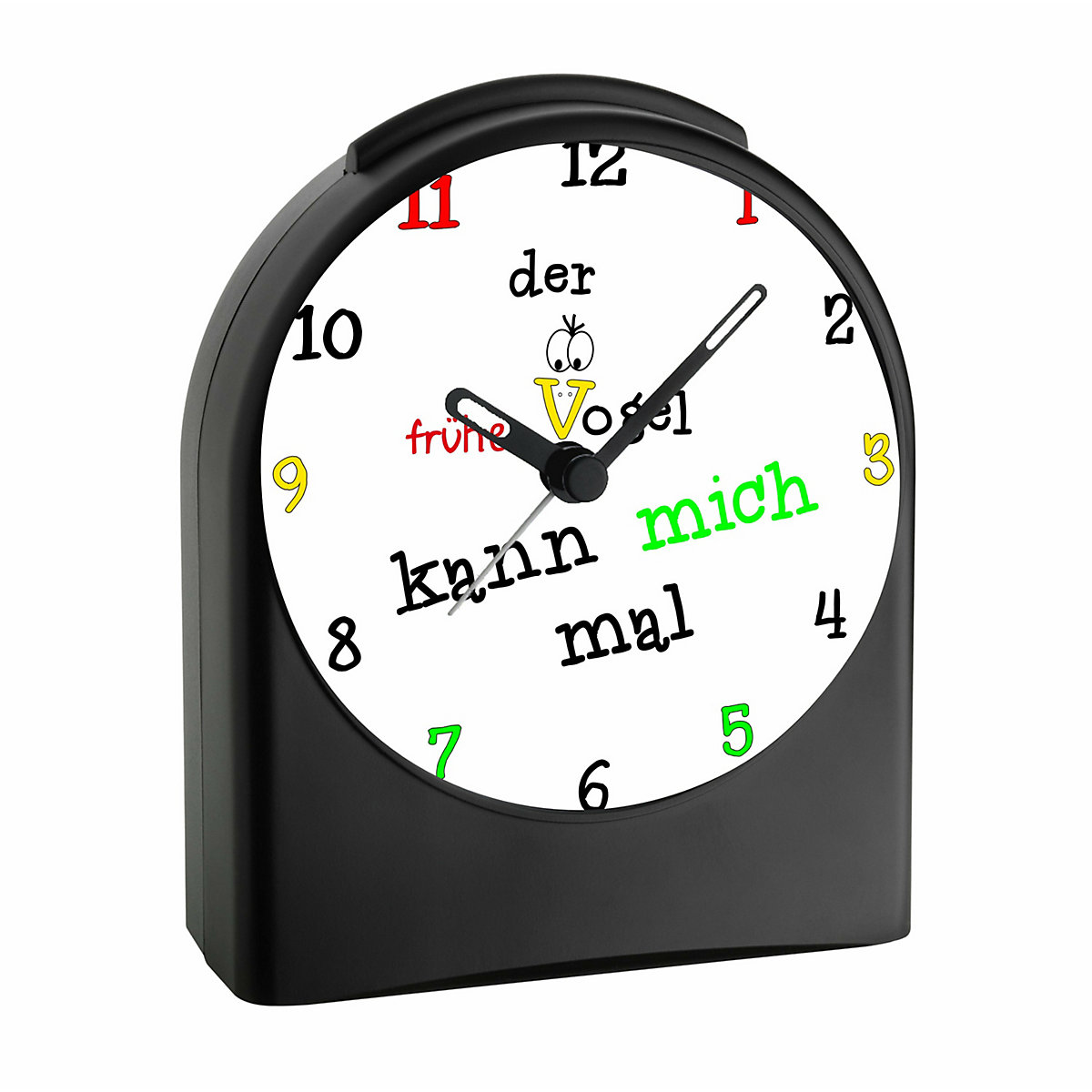 Kinder Funkwecker personalisiert mit Namen früher Vogel Atom-/Funkuhr, 12-Stunden-Anzeigeformat, Schlummerfunktion, Nachtlicht, Geräuschlos/Ohne Ticken
