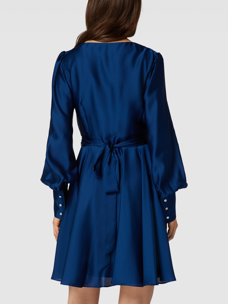 Cocktailkleid in Wickel-Optik in blau