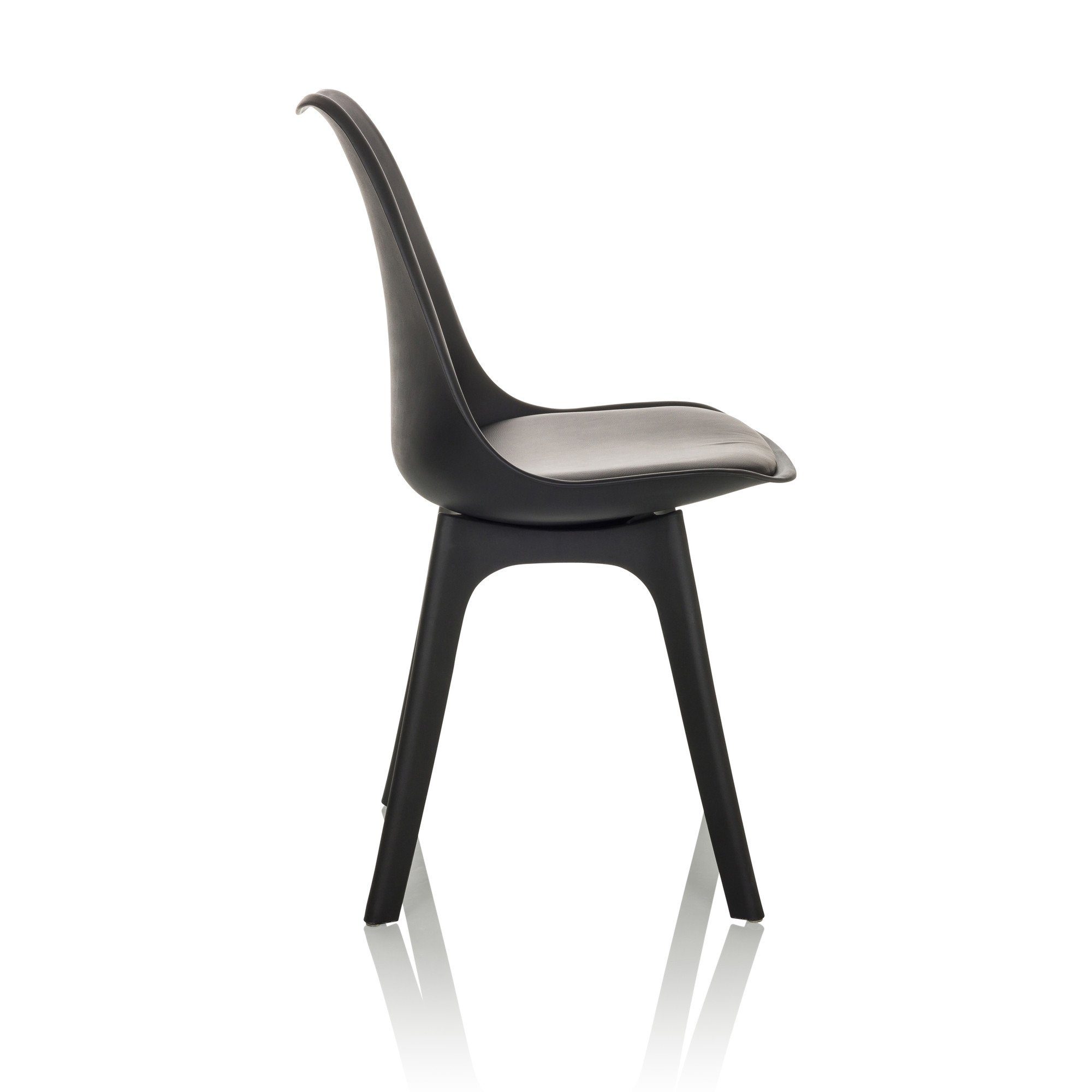 hjh OFFICE Schalenstuhl Schalenstuhl 4er Pack SCANDI P Kunststoff (4er Set), Esszimmerstuhl, Stuhl im skandinavischen Design, PU Sitzkissen