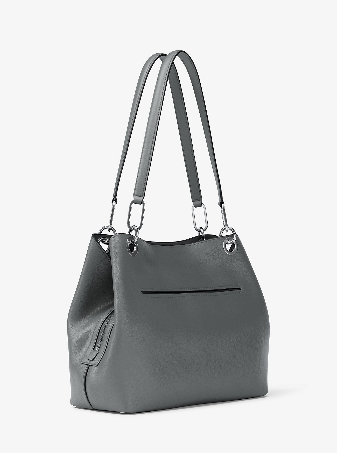 Kensington stor skinnveske i pebbled-skinn – STORM