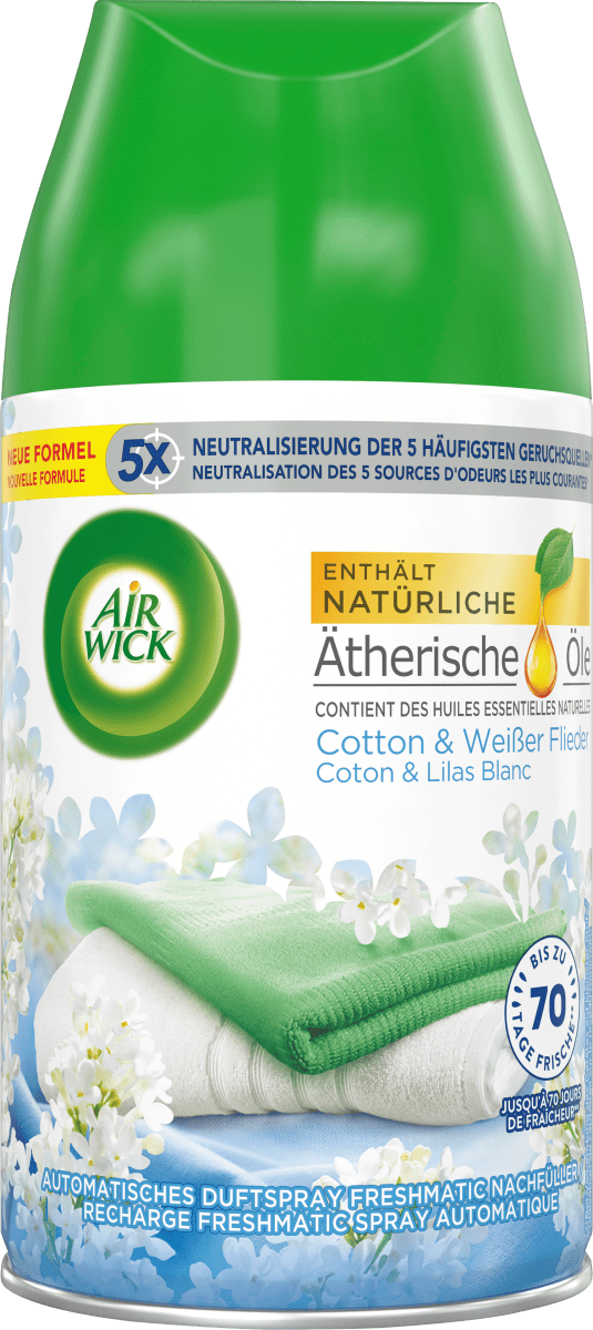 Lufterfrischer Freshmatic Cotton & Weißer Flieder Nachfüllpack, 250 ml