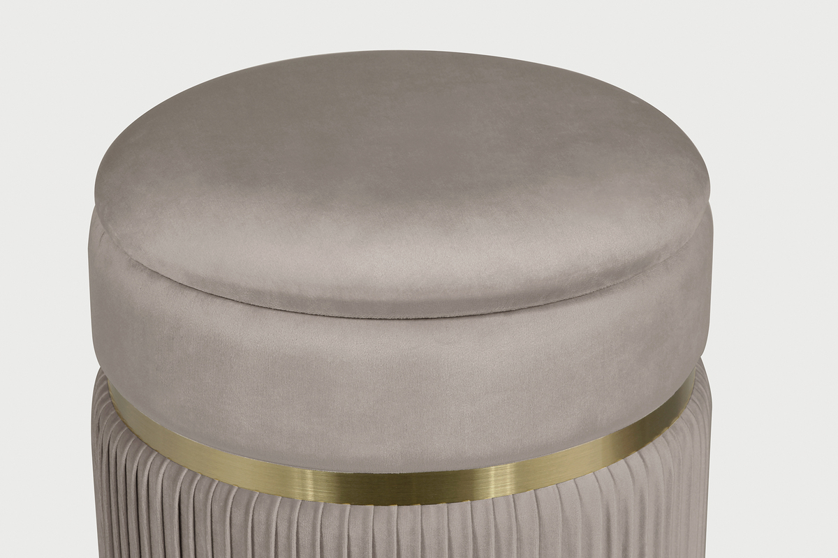 Kayoom Hocker Zora 325 2er-Set Taupe / Gold