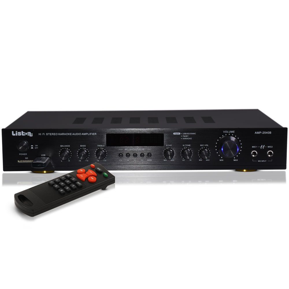 WJG Industrievertretung Verstärker (Hifi Verstärker FM Radio Tuner USB SD MP3 AUX Bluetooth Fernbedienung)