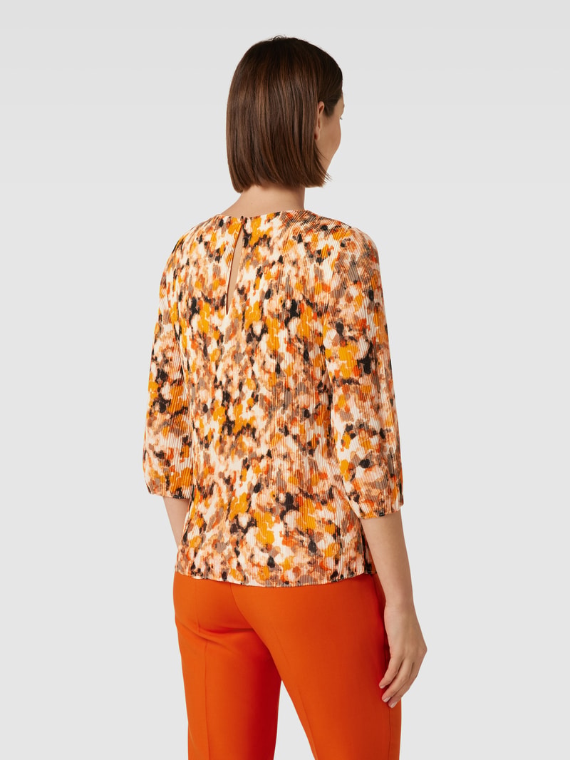 Bluse mit Plisseefalten in ecru