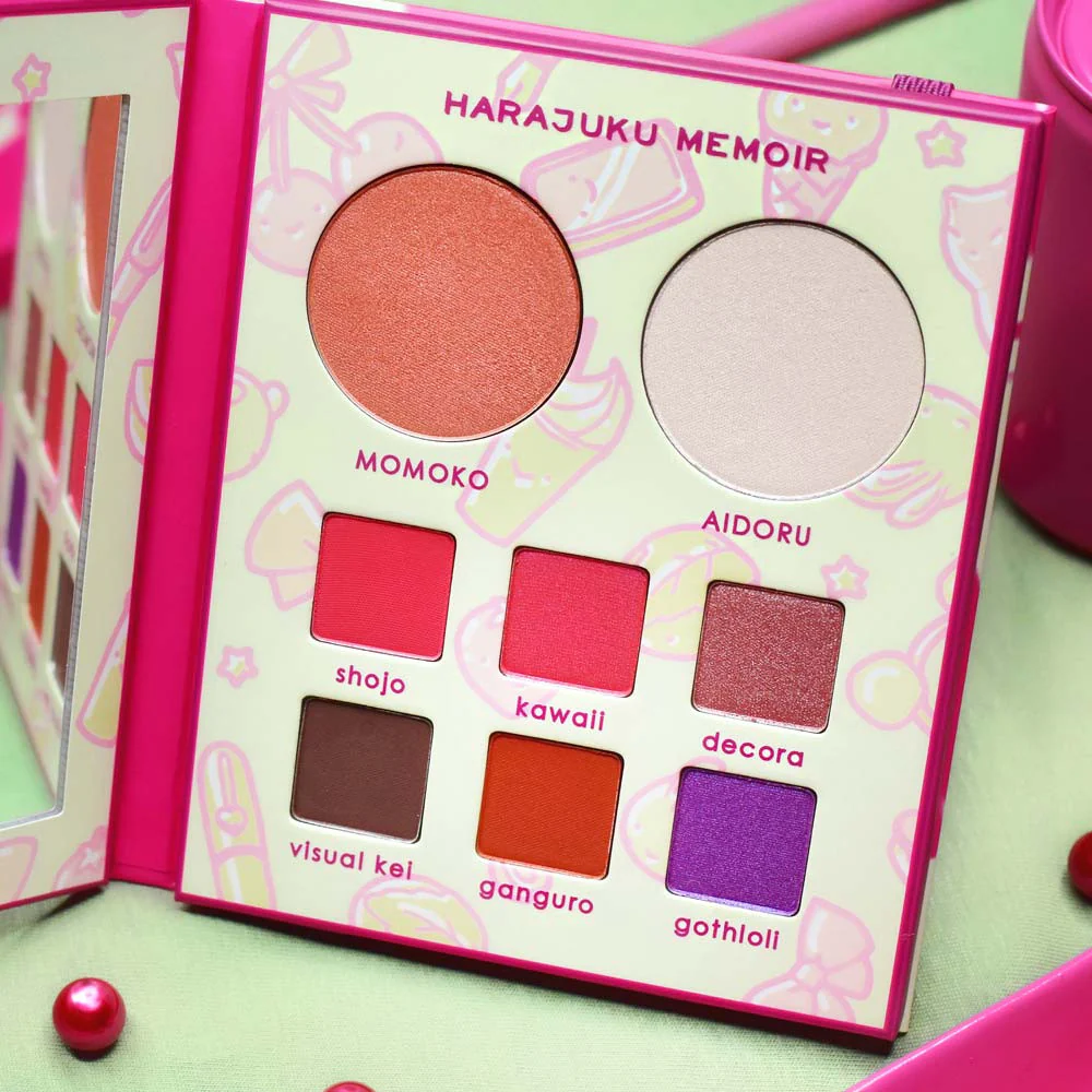 Paletă Harajuku Memoir Artdiary - Paletă facială, Pudră compactă, Fard de obraz compact, Iluminatoare și iluminatoare, Fard de pleoape compact, Paletă de ochi