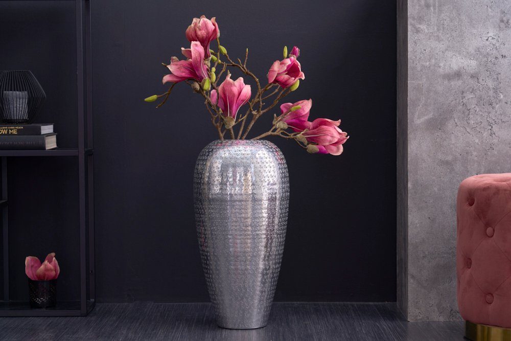 riess-ambiente Bodenvase ORIENTAL 50cm silber (1 St), Deko · Blumen · Hammerschlag Design · Metall