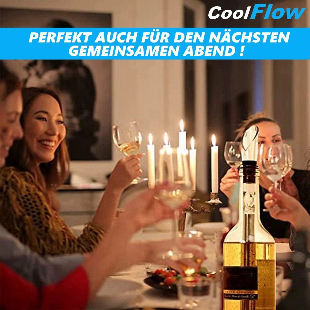 MAVURA Weinkühler CoolFlow Weinkühlstab mit Ausgießer Weinkühlerstab mit Dekanter, Edelstahl Flaschenkühler Stab Weintrinker Weinzubehör