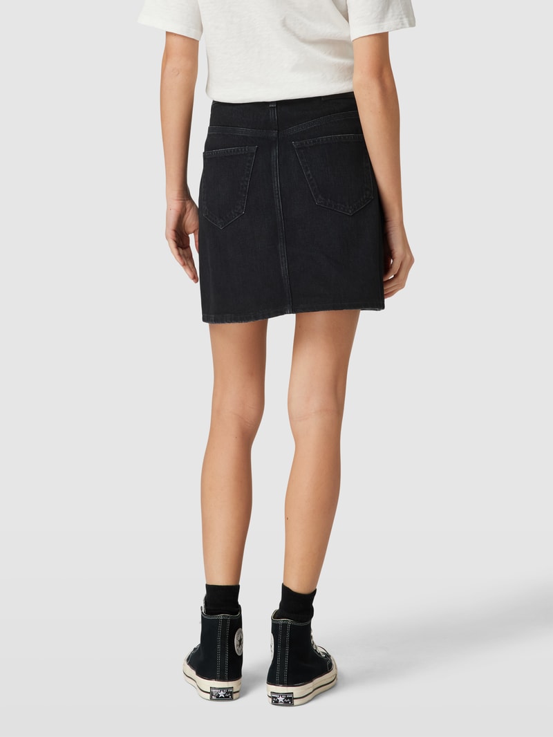 Jeansrock mit Label-Detail in schwarz