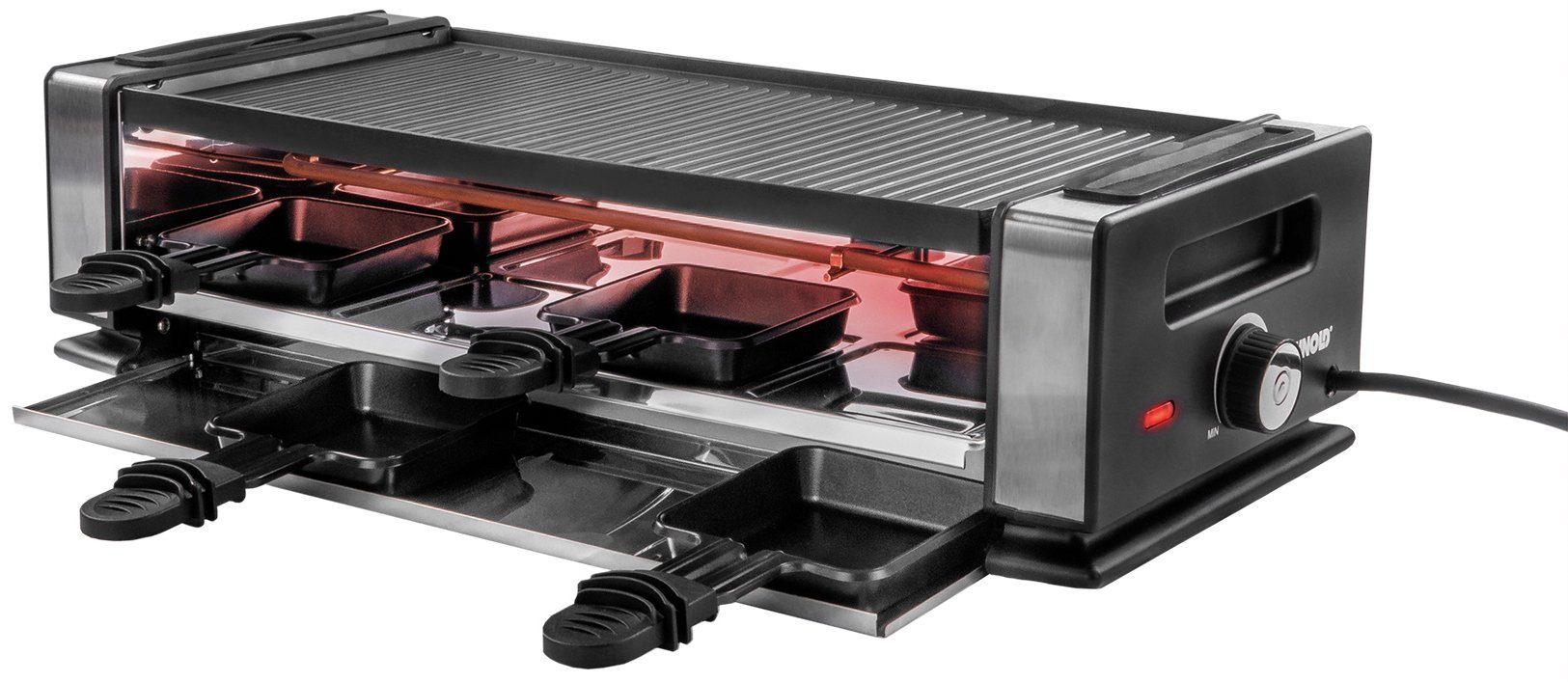 Unold Raclette 48730 Finesse Basic, 8 Raclettepfännchen, 1200 W