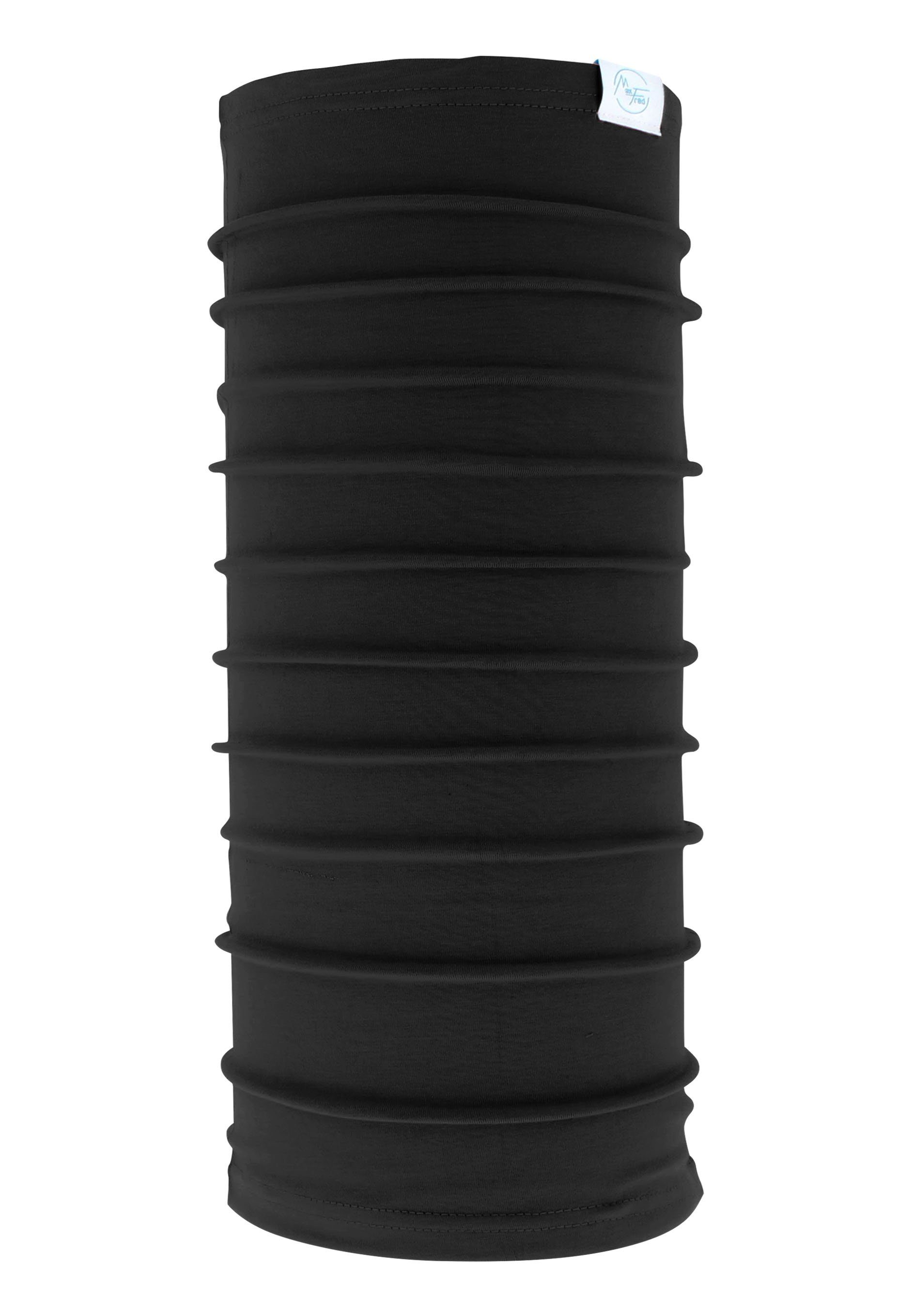 Maxfred Multifunktionstuch Bamboo schwarz Multifunktionstuch, Elastisch, Nachhaltig, geringe Geruchsaufnahme, Ultraweich