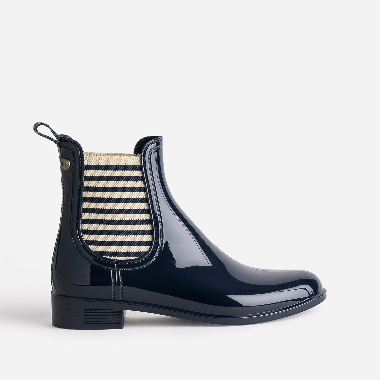 Chelsea boots de pluie IGOR marine élastiques rayés