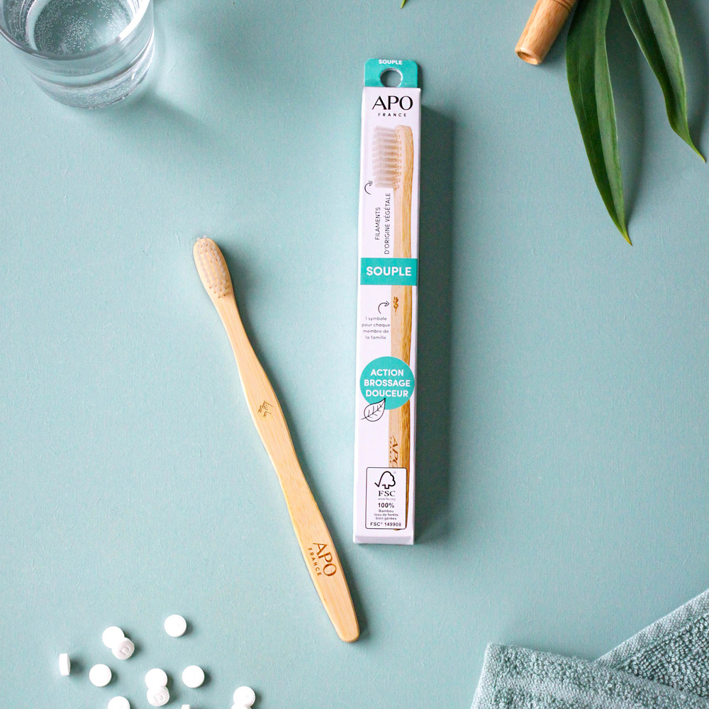 APO France BROSSE À DENTS BAMBOU ADULTE SOUPLE Brosse à Dents