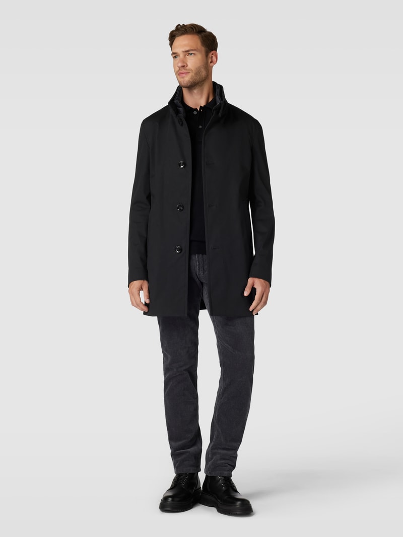 Mantel mit Stehkragen Modell 'Finlay' in schwarz