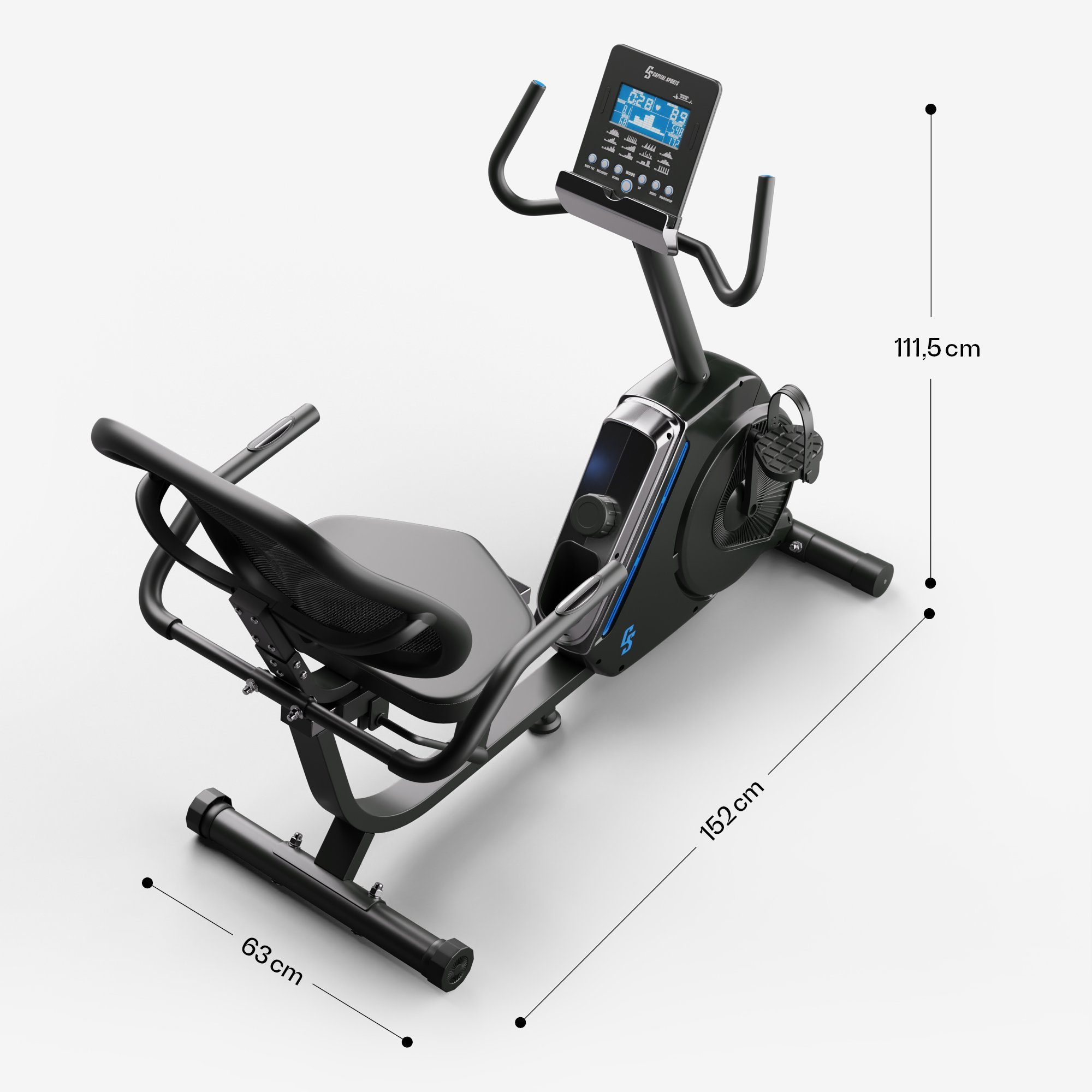 Capital Sports Crosstrainer (Trainingscomputer mit 24 Programmen), Standfahrrad Hometrainer Cardio Trainingsgerät Ausdauertraining Fitnes