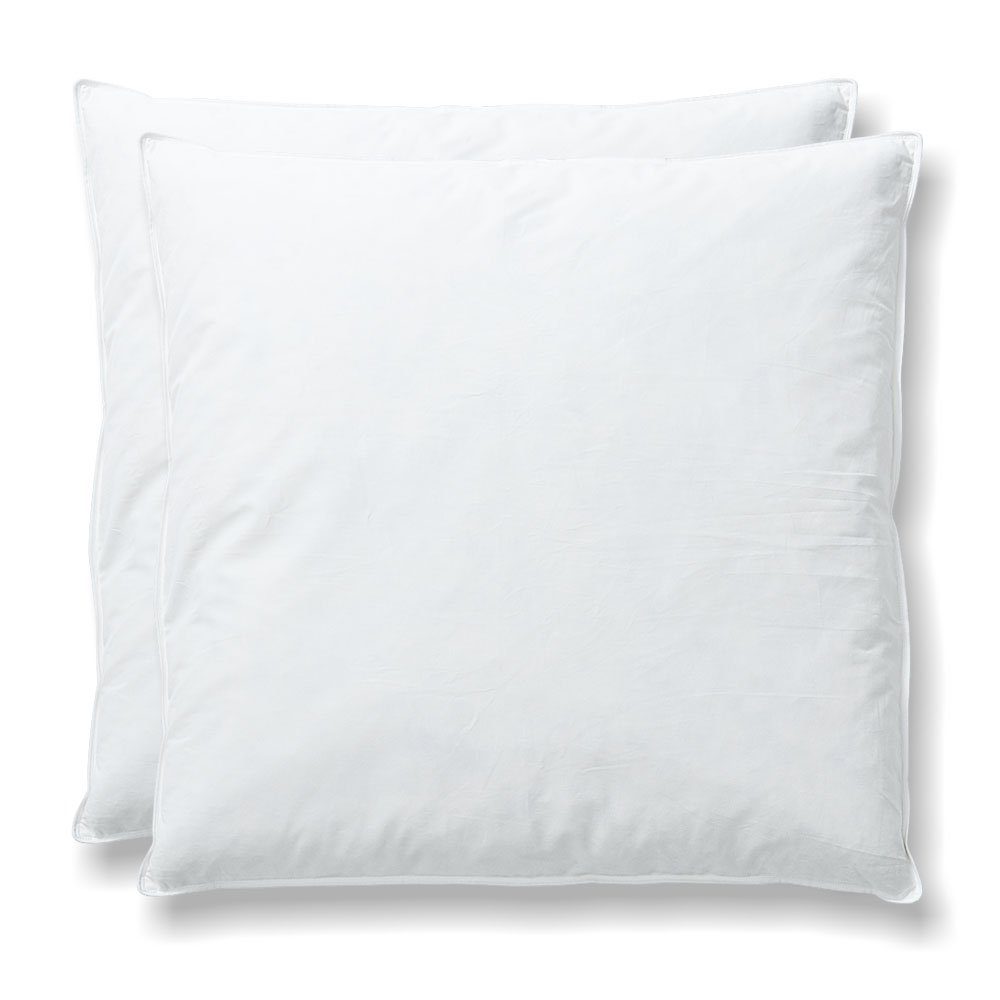 Daunenkissen RIBECO Federkissenset Lukas 20% Daune, RIBECO, Füllung: silberweiße Ente 80% Federn, 20 % Daunen, Bezug: 100% Baumwolle, 2er, in 40x80 cm und 80x80 cm erhältlich, Federkissenset, 2er-Set Daune Federn Daunenkissen