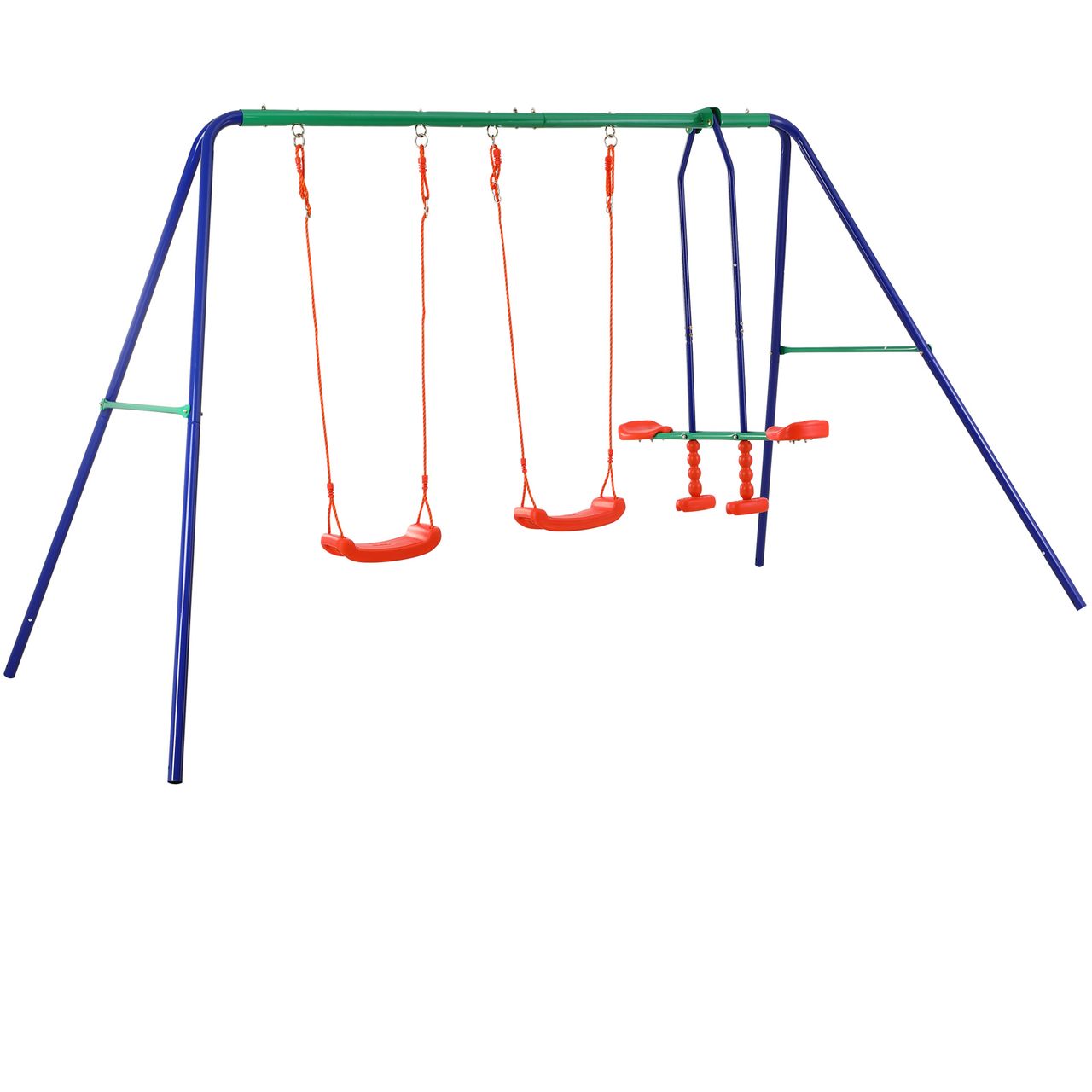 Casaria Spielwerk® Schaukelgerüst Bunt für 4 Kinder