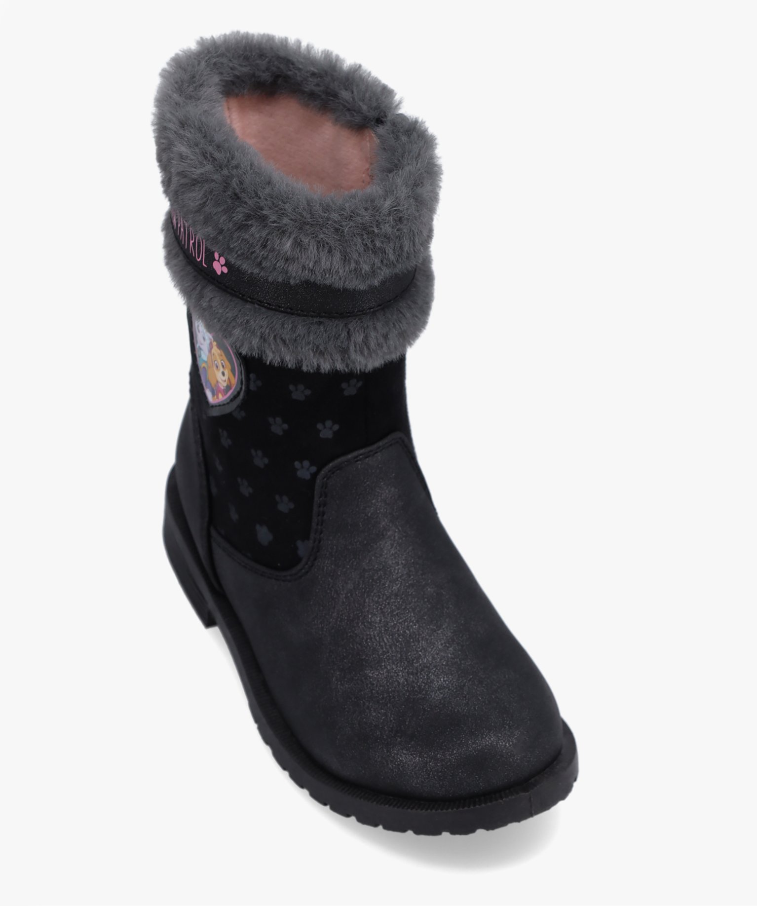 Boots fourrées fille dessus métallisé – Pat’Patrouille noir | GEMO