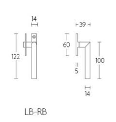Formani 1503R005INXX2 BASICS LB-RB massiv fönsterlås för utåtgående fönster inklusive motbricka, ej låsbart vänster, matt rostfritt stål