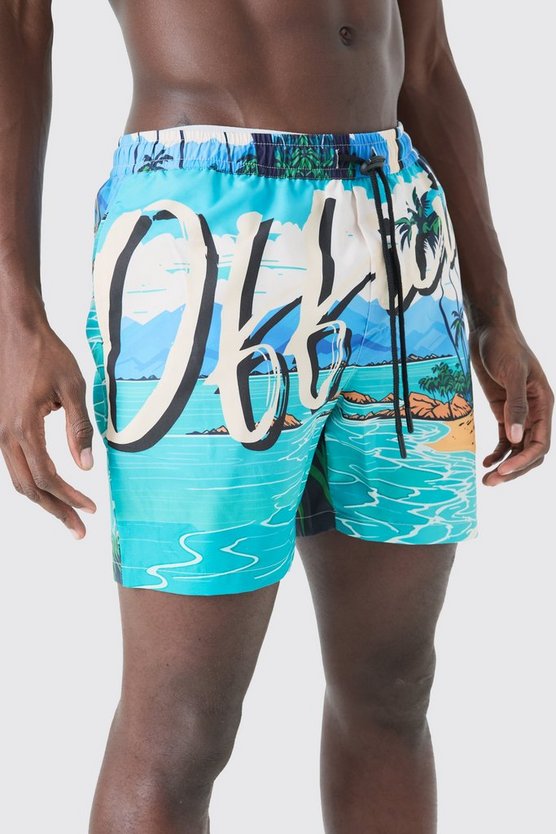 Mittellange Strand-Badehose