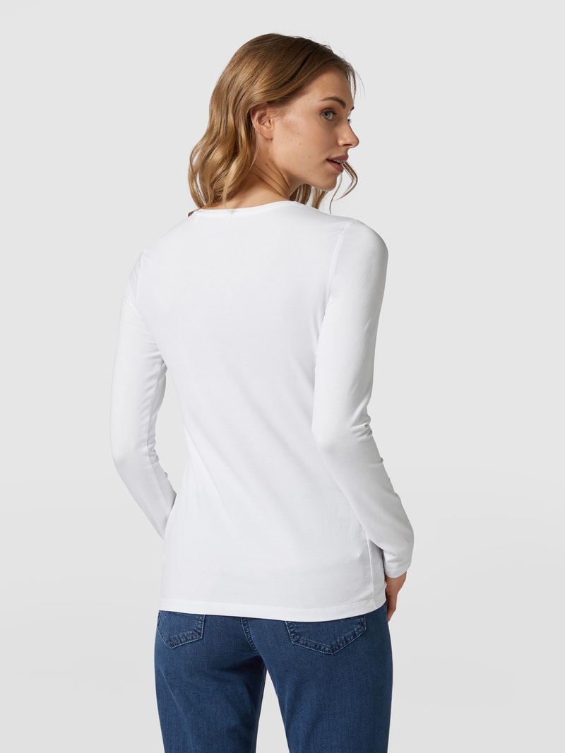 Longsleeve mit Rundhalsauschnitt in weiß
