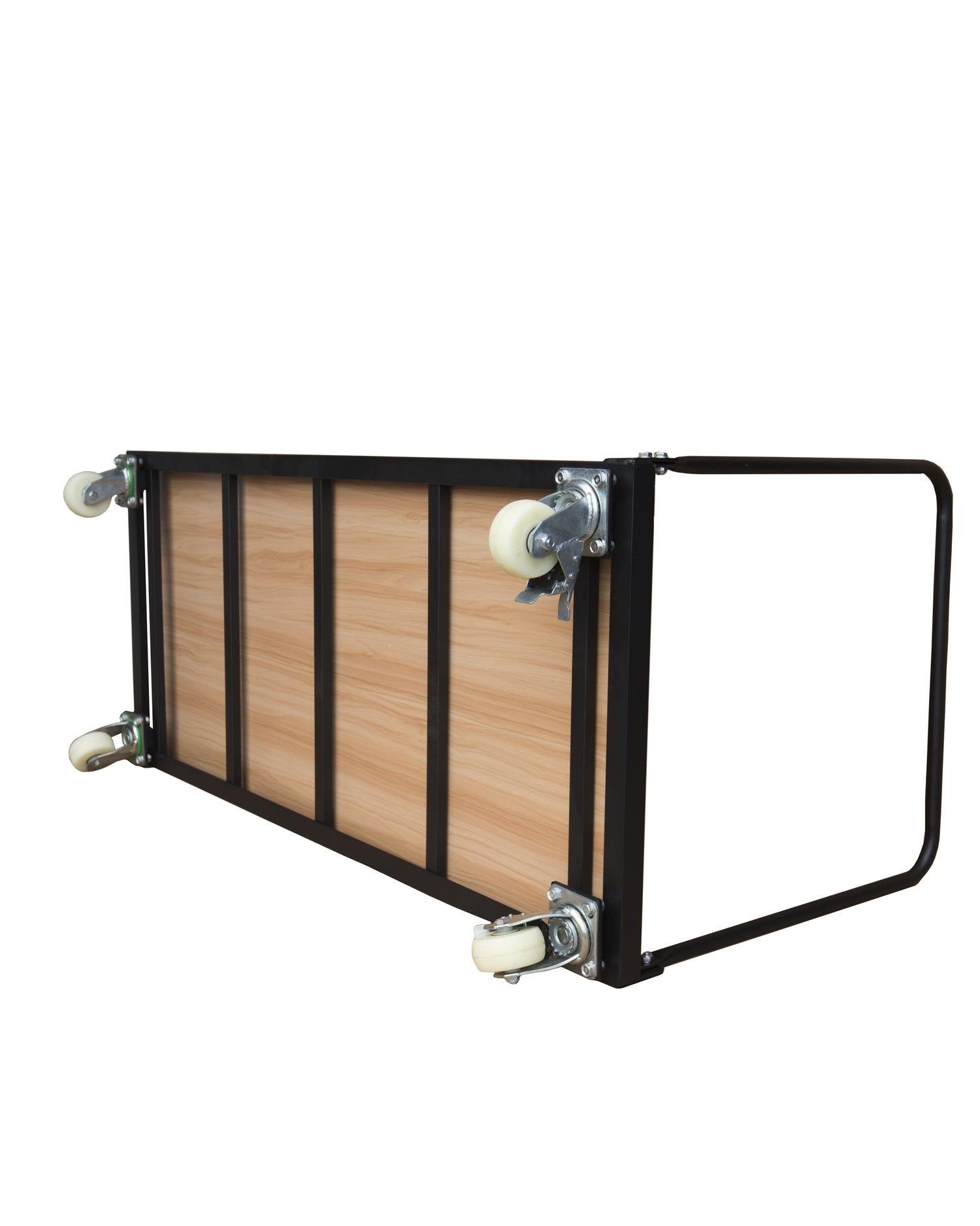 Steelboxx Klapptisch Transportwagen für Klapptische mit Schiebebügel 400 Kg Belastung Platt (Komplett Set, 1-St), Max. 8 Klapptische auf dem Wagen stapelbar