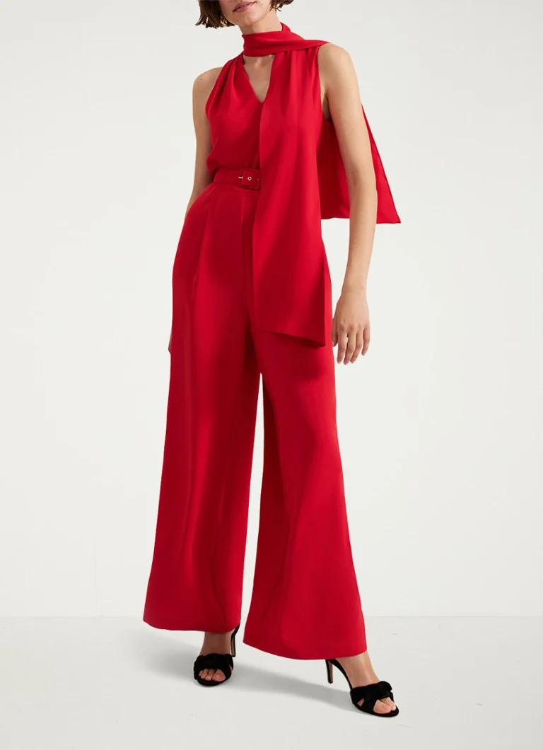 Phase Eight Petite Elika wide fit jumpsuit with shawl collar