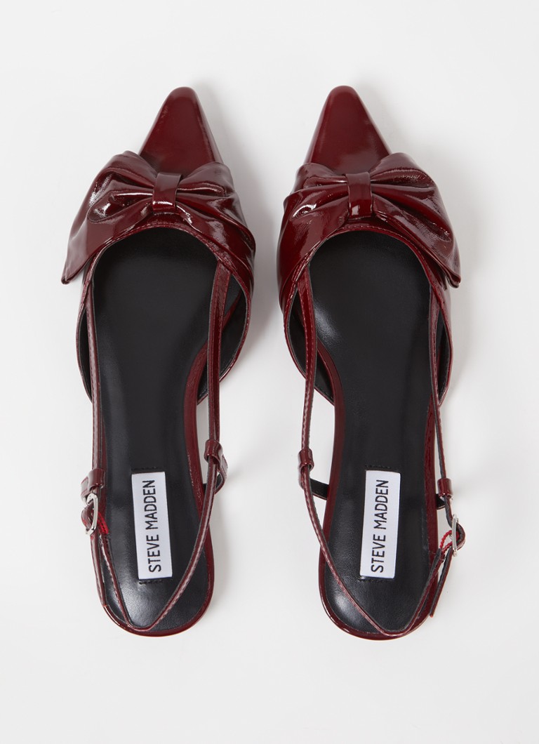 Balerini Steve Madden Dazzled din piele lăcuită cu fundă