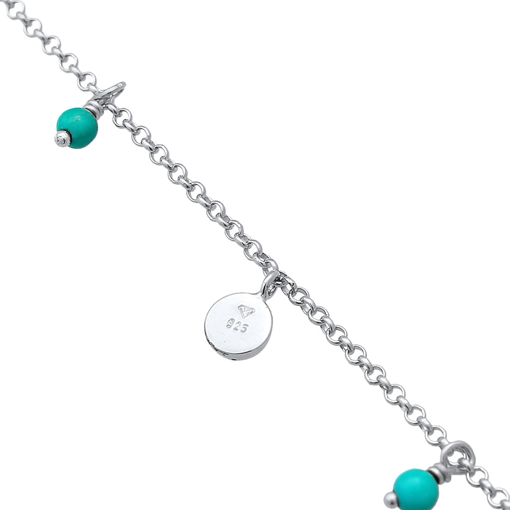 Elli Elli Bracelet de Cheville Plaque pour dames Turquoise Summer Boho avec perles How Bijoux