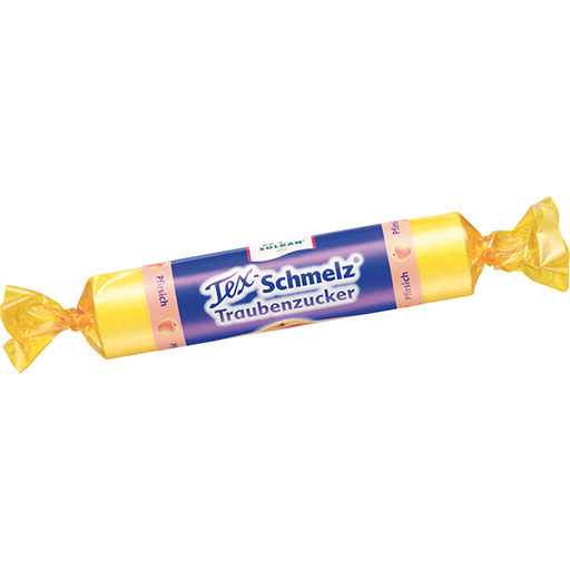 SOLDAN Tex Schmelz Traubenzucker Pfirsich Rolle  33 g