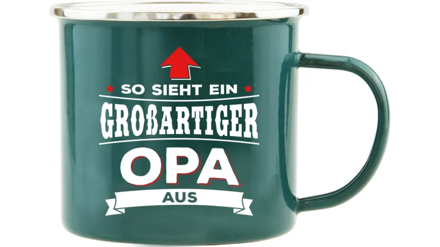 H&H Echter Kerl Emaille-Becher Opa