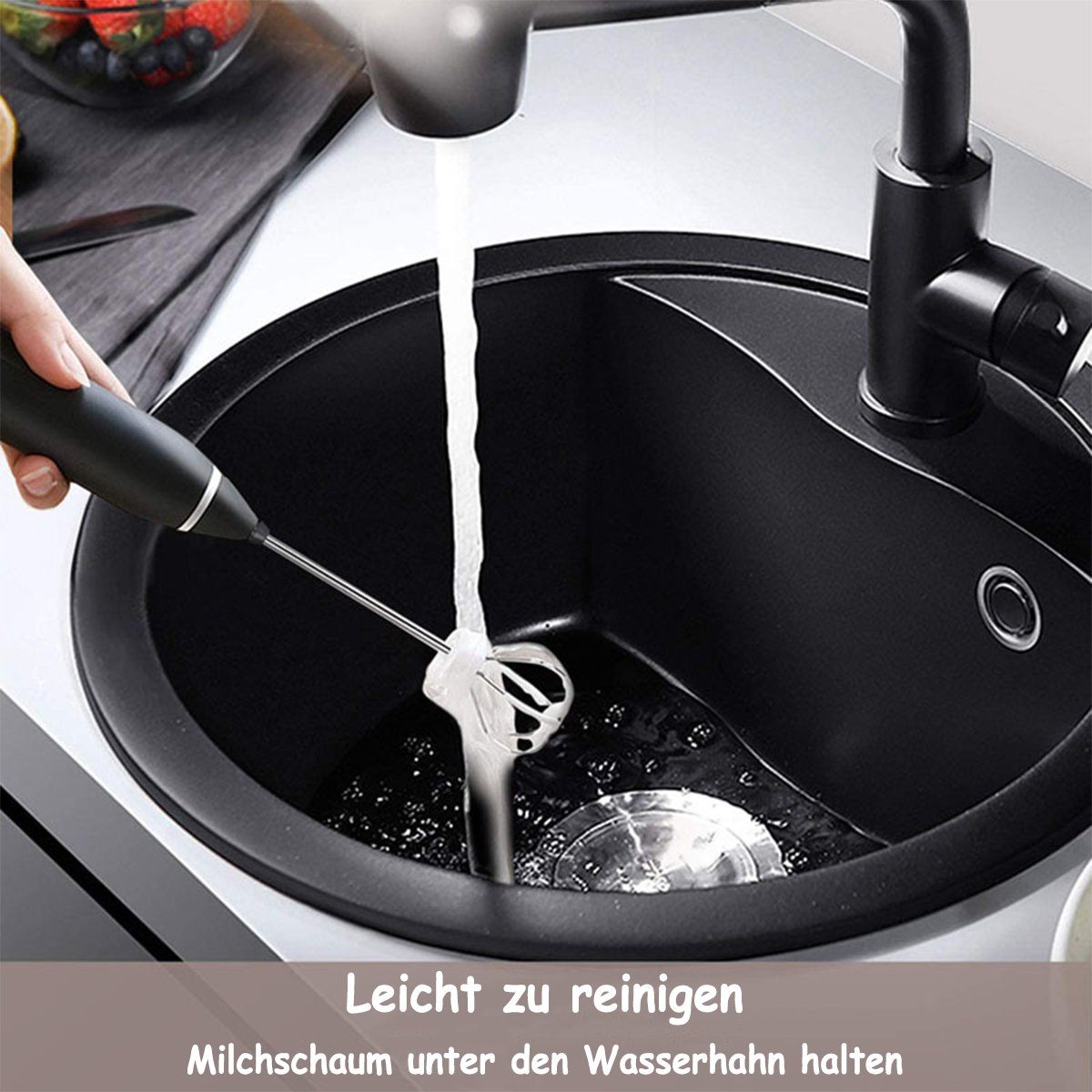 KÜLER Milchaufschäumer Milchaufschäumer-Mixer, Kaffee- und Milchaufschäumer, Schneebesen, Haushalts-Milchaufschäumer, Milchaufschäumer, Mini-Milchaufschäumer
