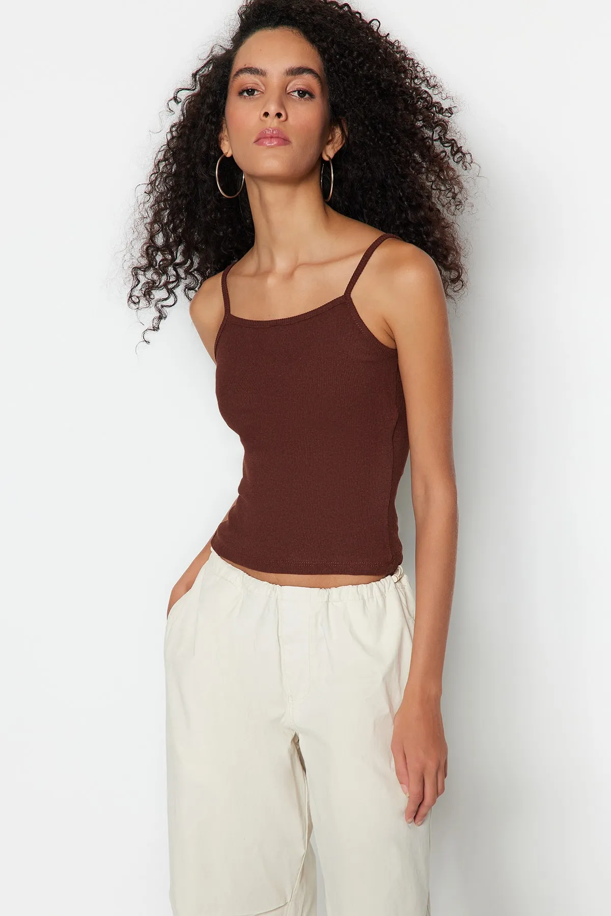 Trendyol Collection  Unterhemd - Braun - Slim Fit