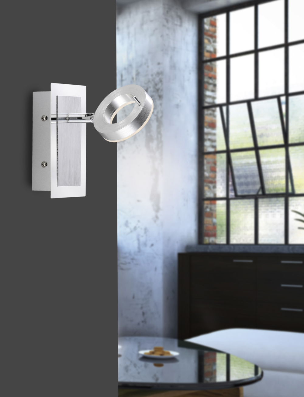 Wandleuchte Sileda aluminium matt
