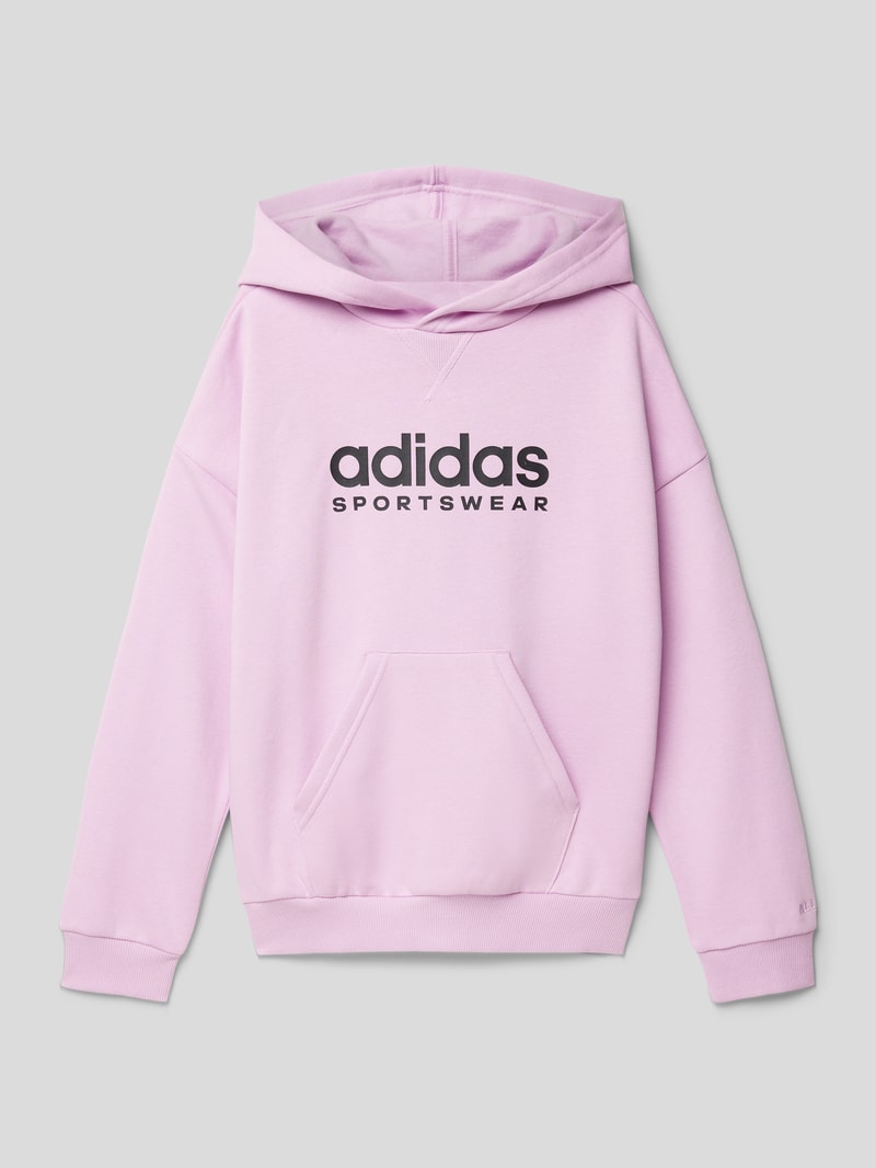 Hoodie mit Label-Print in lila