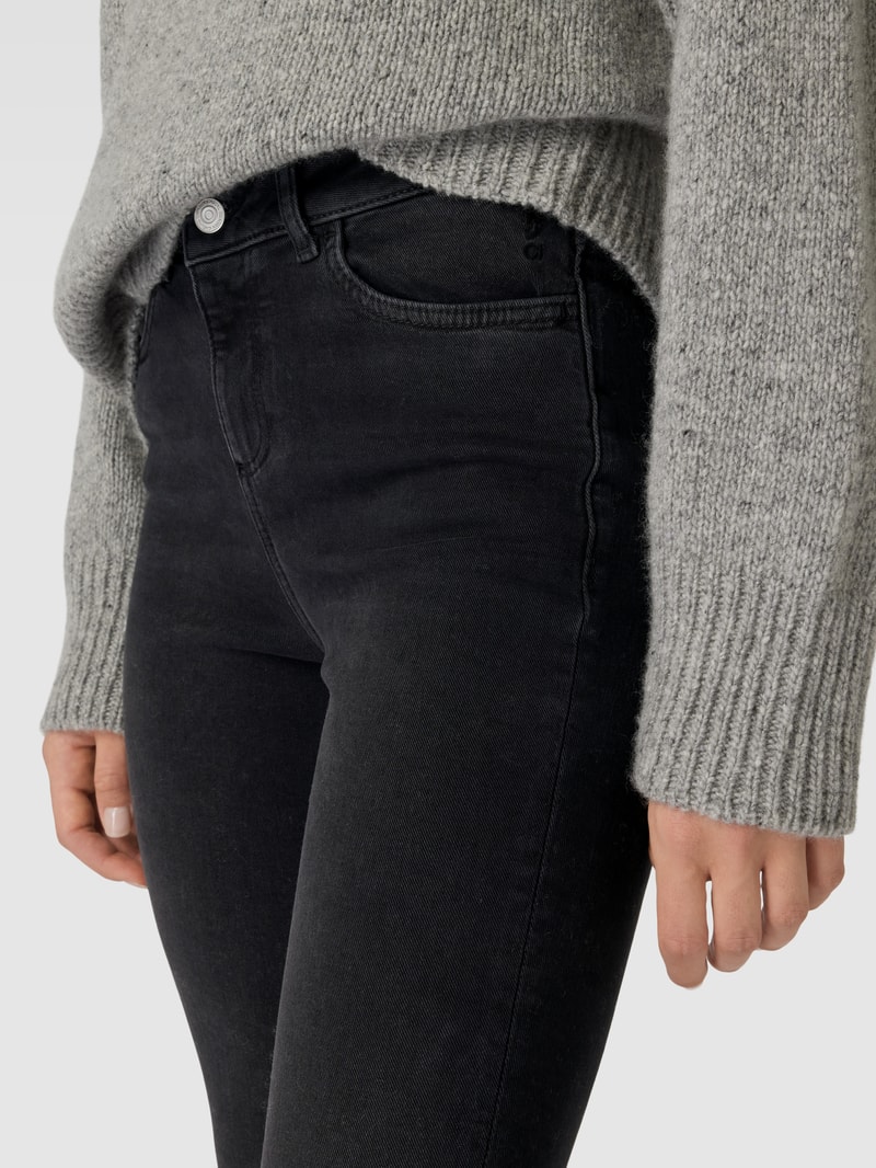 Skinny Fit Jeans mit Knopfverschluss in dunkelgrau