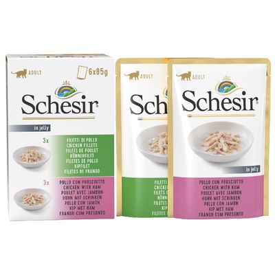 20 + 4 gratis! 24 x 85 g Schesir Jelly Pouch