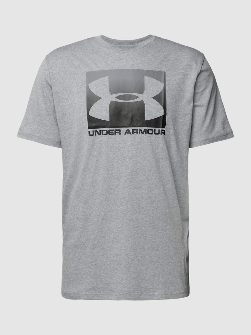 T-Shirt mit Label-Print in mittelgrau