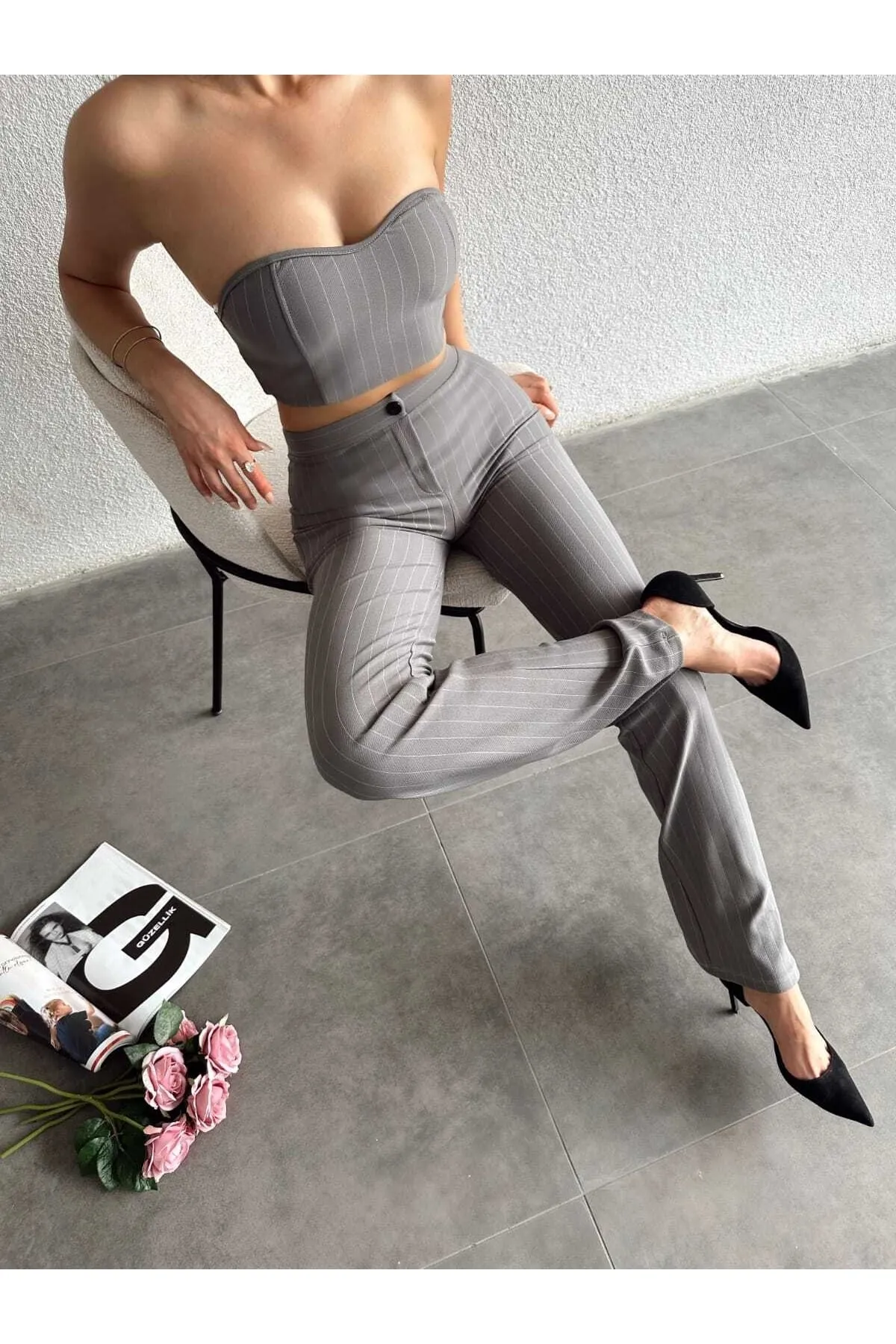 ZF BUTİK  Zweiteiler - Grau - Regular Fit