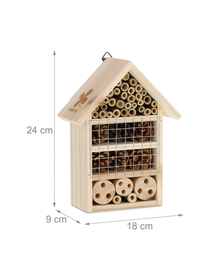 relaxdays Insektenhotel in Natur - (B)18 x (H)24 x (T)9 cm günstig kaufen onesize
