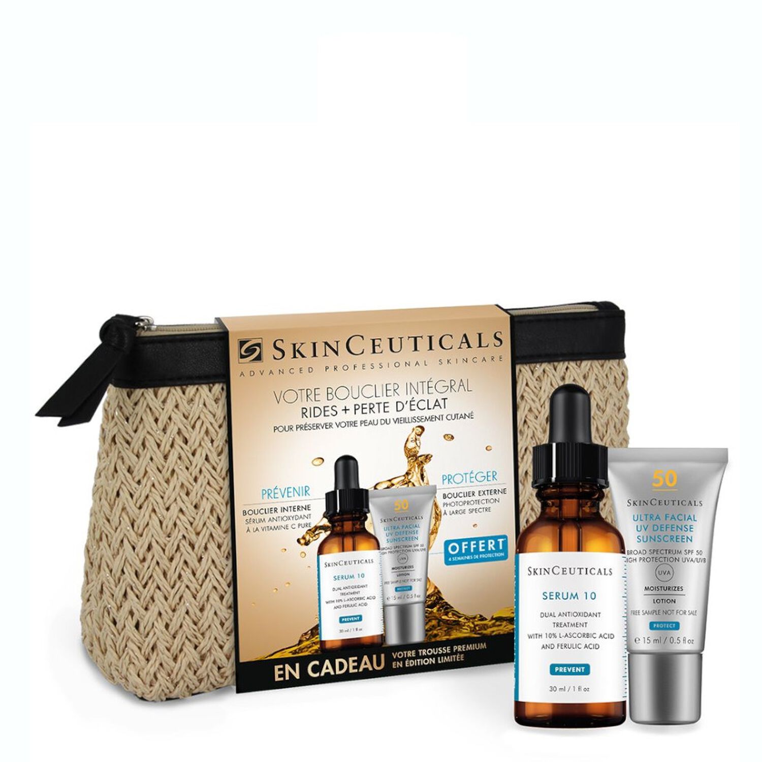 Skinceuticals Bouclier Intégral Rides + Perte d'Eclat Trousse Sérum Anti-Oxydant 30 ml + Photoprotection 15 ml