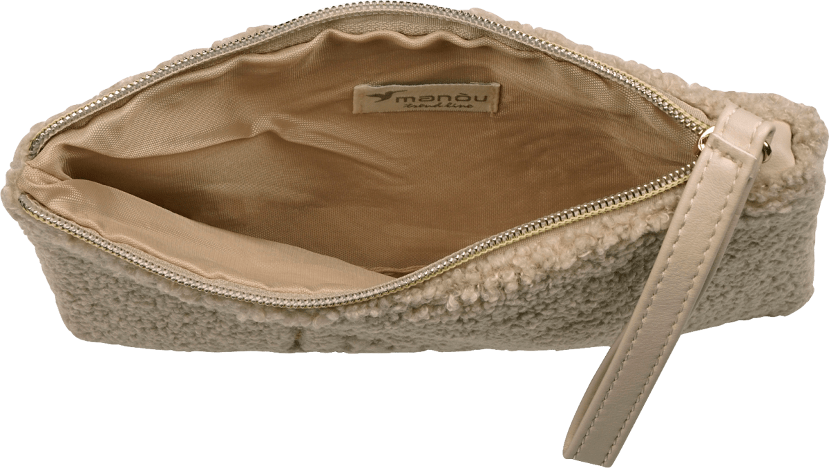 Kosmetiktasche beige Plüsch Love, 1 St