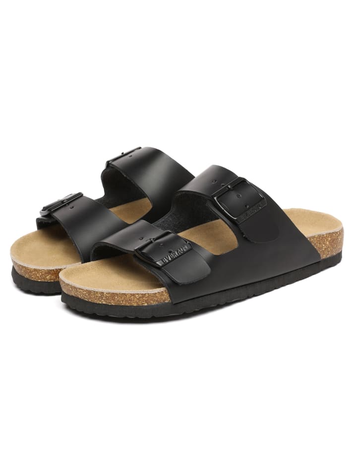EVERAU Australia Leder Sandalen Duck in Schwarzes Leder günstig kaufen