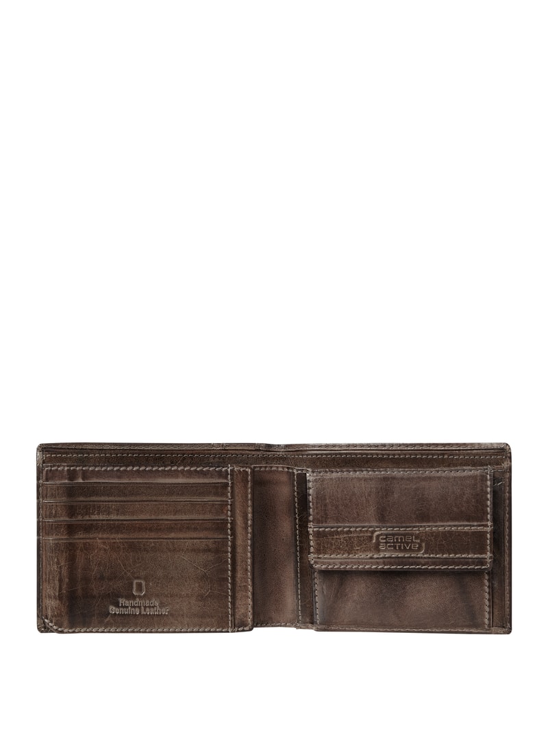 Portemonnaie aus Leder im Retro-Look in schwarz