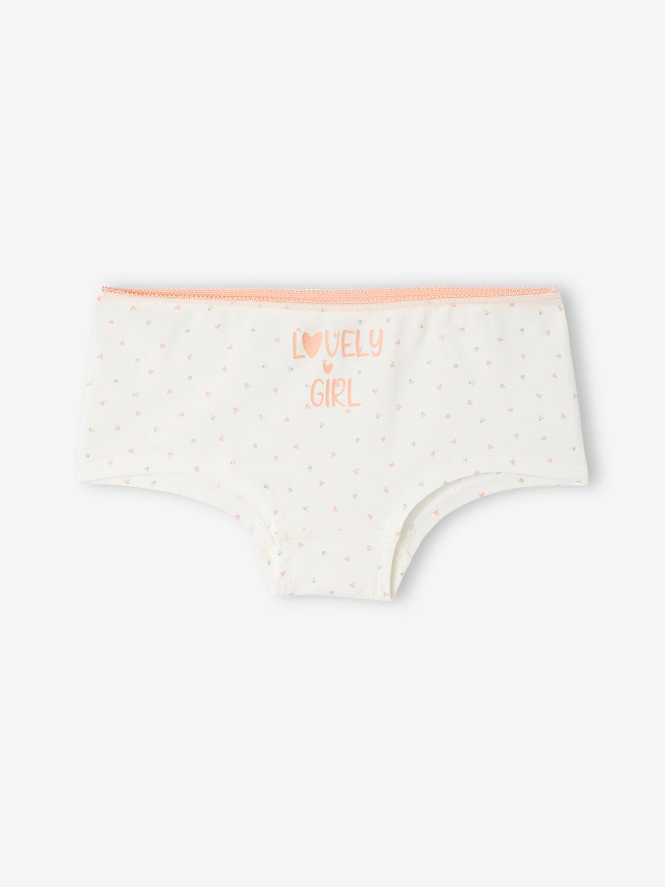 Lot de 4 shorties fille fantaisie BASICS écru