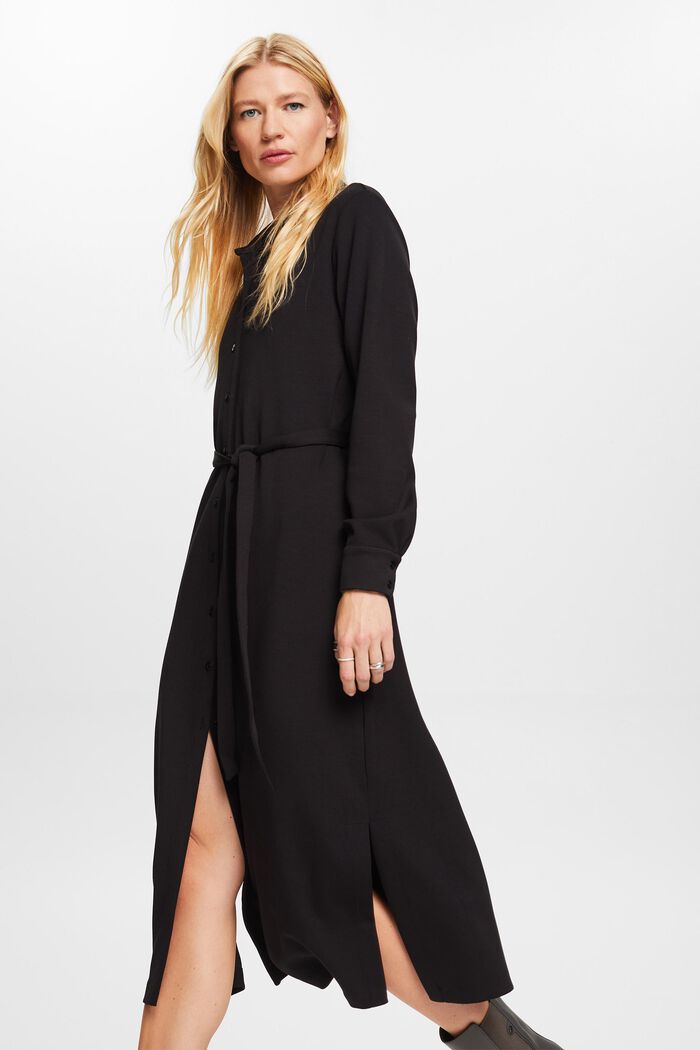 Hemdblusenkleid aus Jersey mit Gürtel